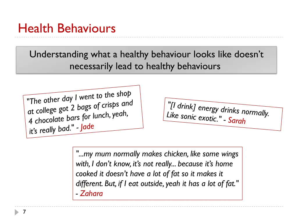 health behaviours