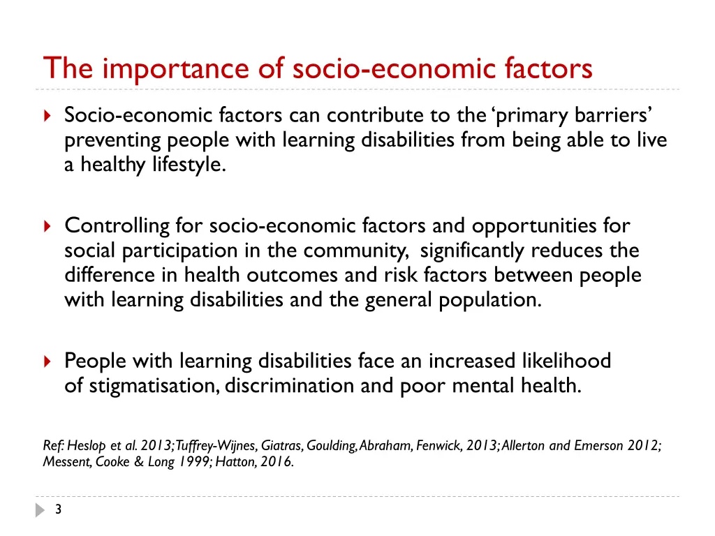 the importance of socio economic factors