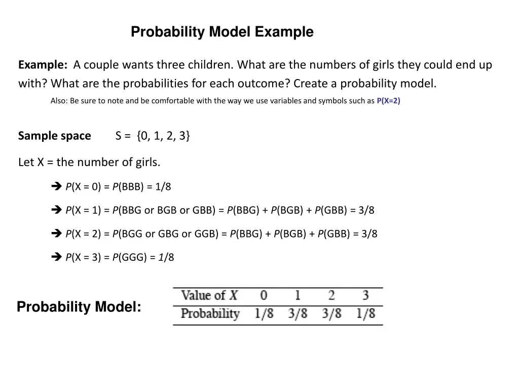 probability model example