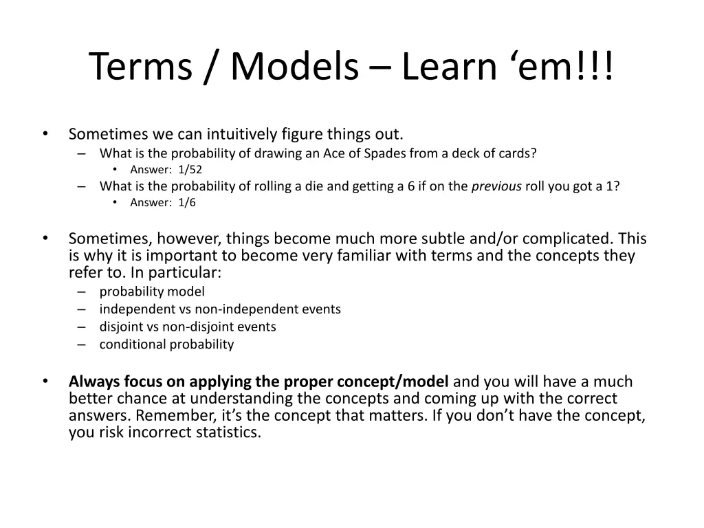 terms models learn em