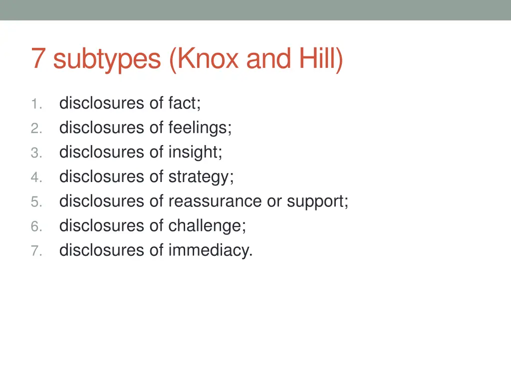 7 subtypes knox and hill