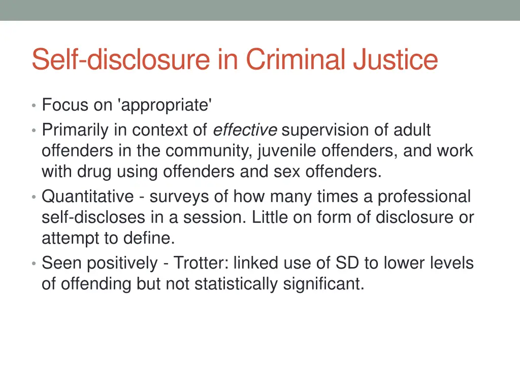 self disclosure in criminal justice