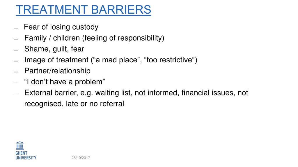 treatment barriers