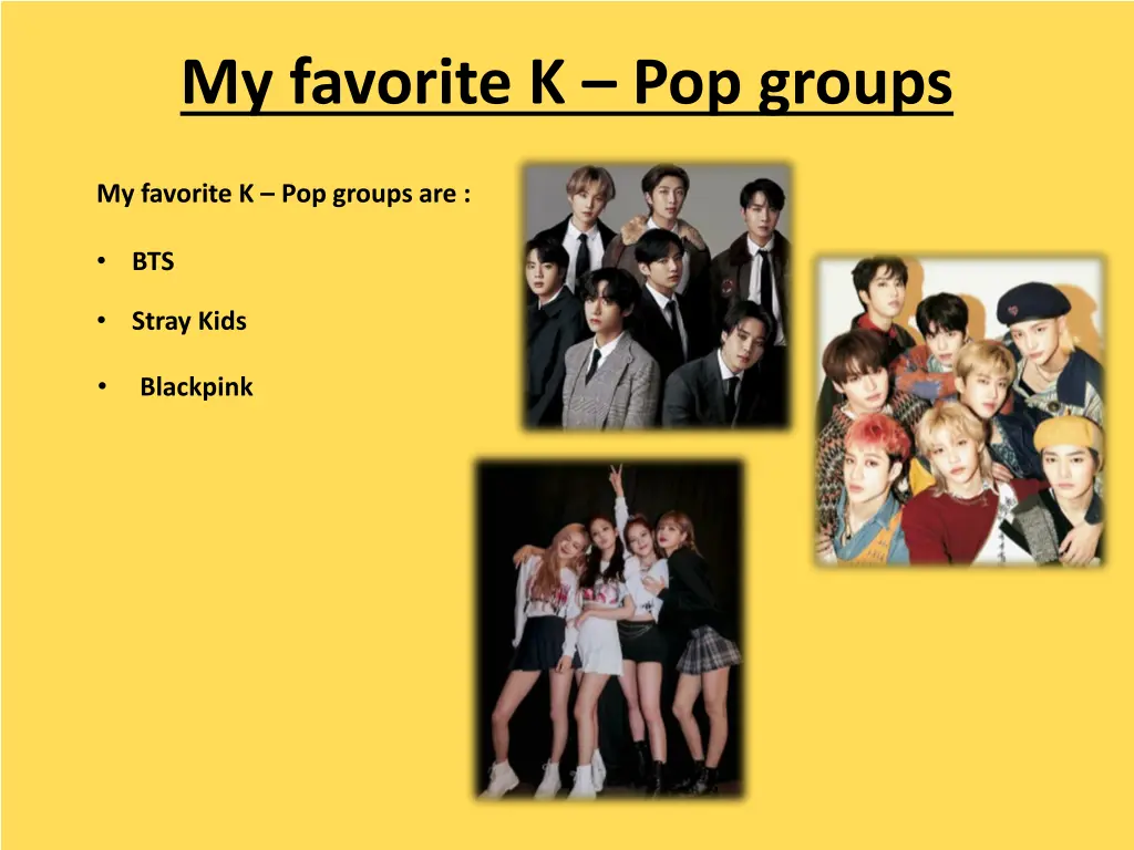 my favorite k pop groups