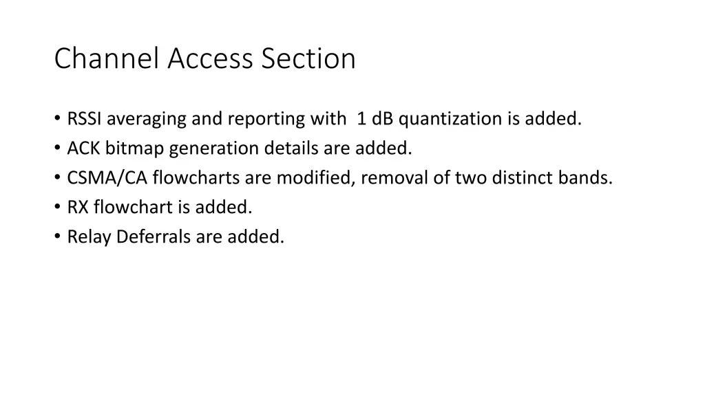 channel access section