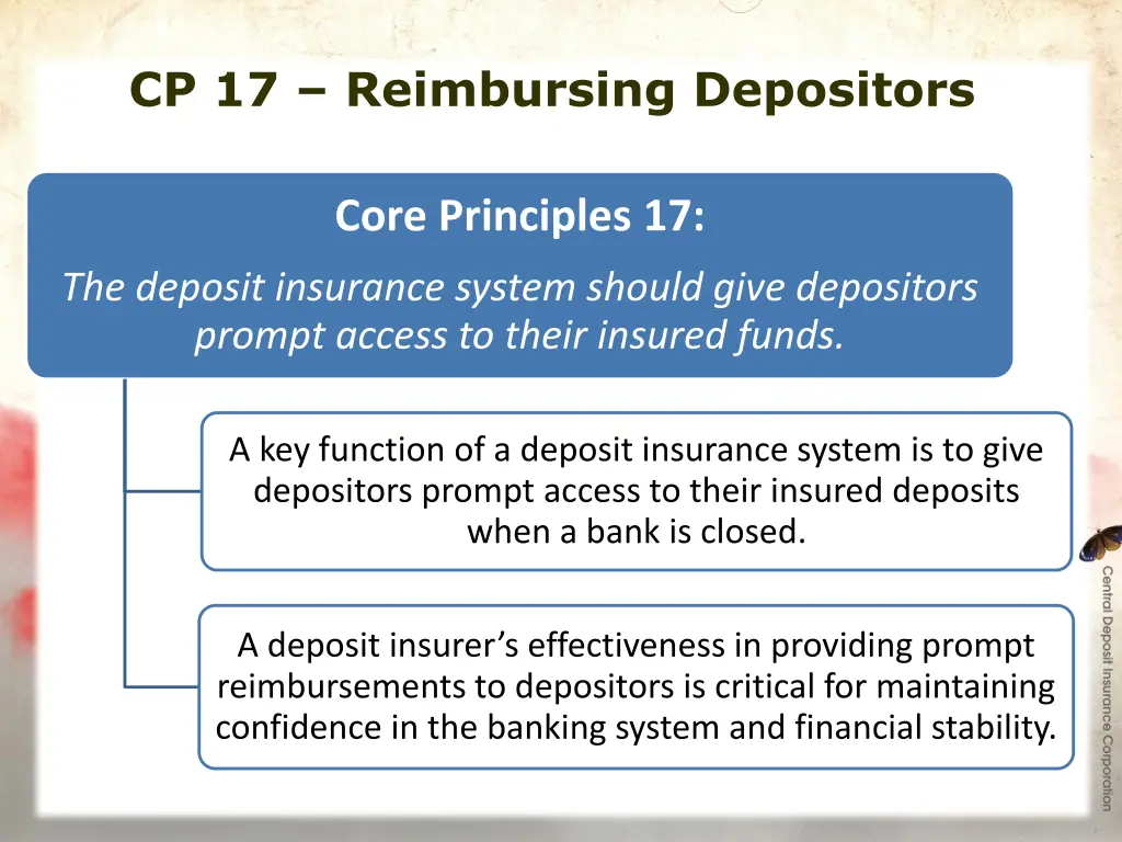 cp 17 reimbursing depositors