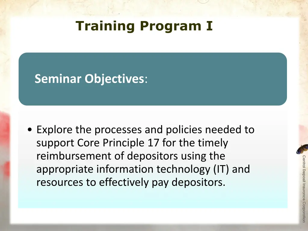 training program i