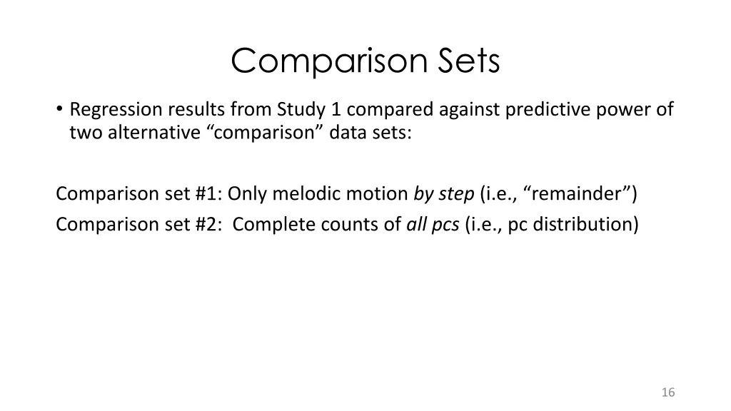 comparison sets