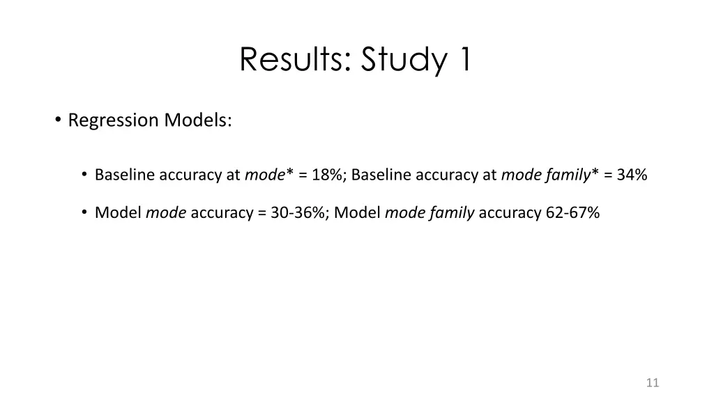 results study 1 1