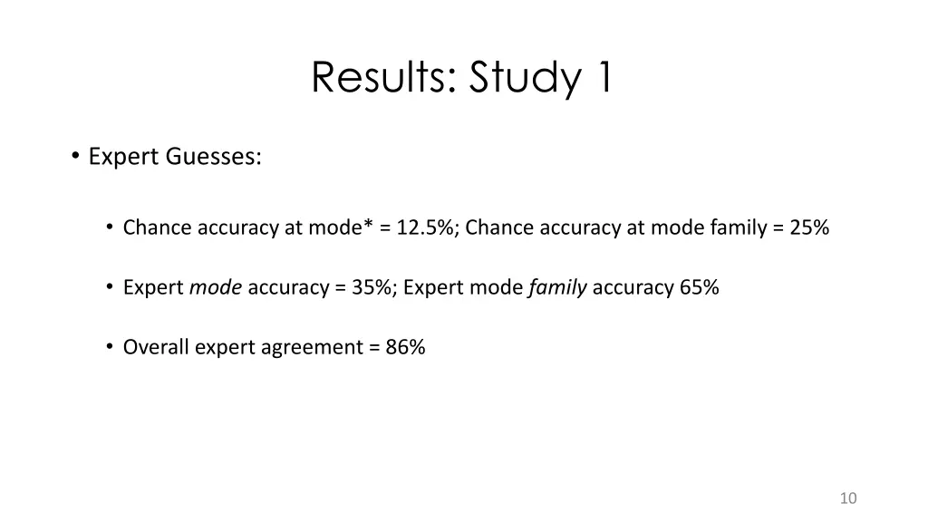 results study 1