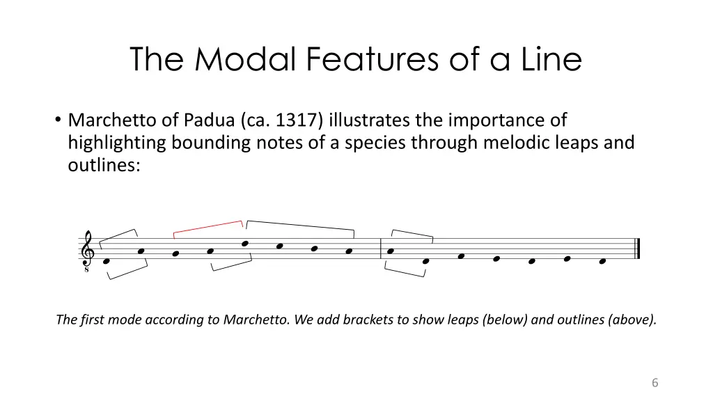 the modal features of a line