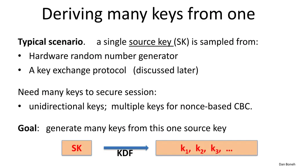 deriving many keys from one