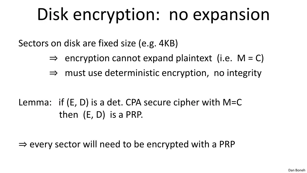 disk encryption no expansion