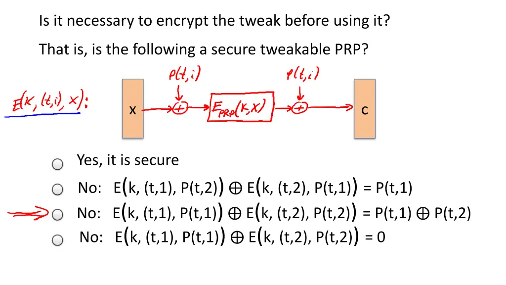 is it necessary to encrypt the tweak before using