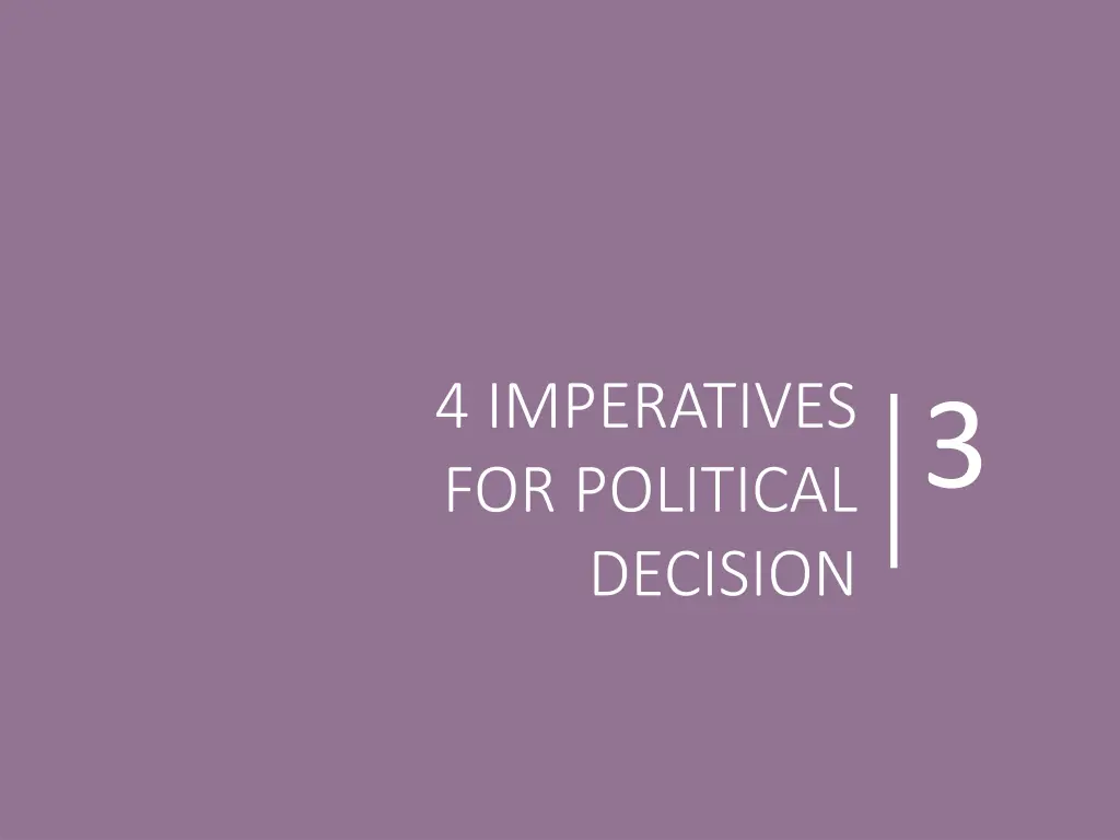 4 imperatives for political