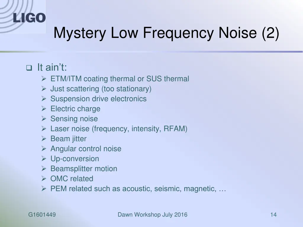 mystery low frequency noise 2