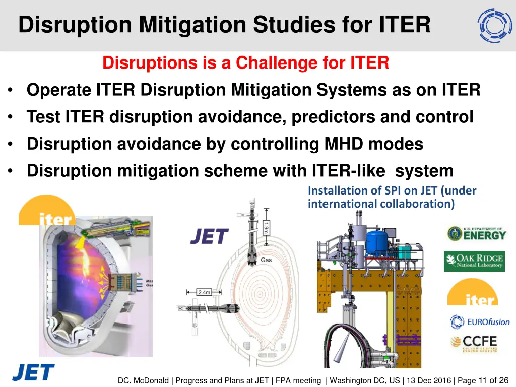 disruption mitigation studies for iter