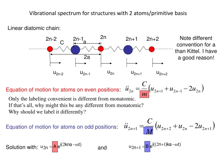 vibrational spectrum for structures with 2 atoms