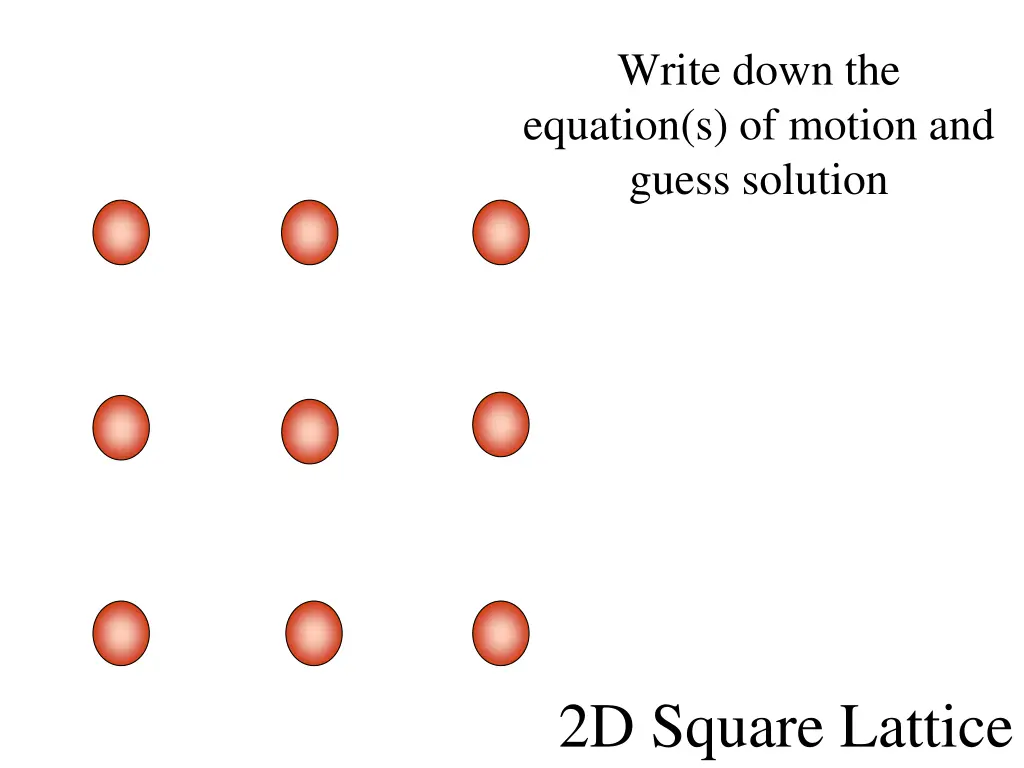 write down the equation s of motion and guess