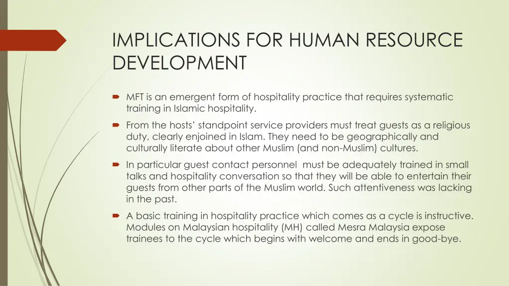 implications for human resource development