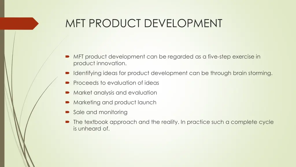 mft product development