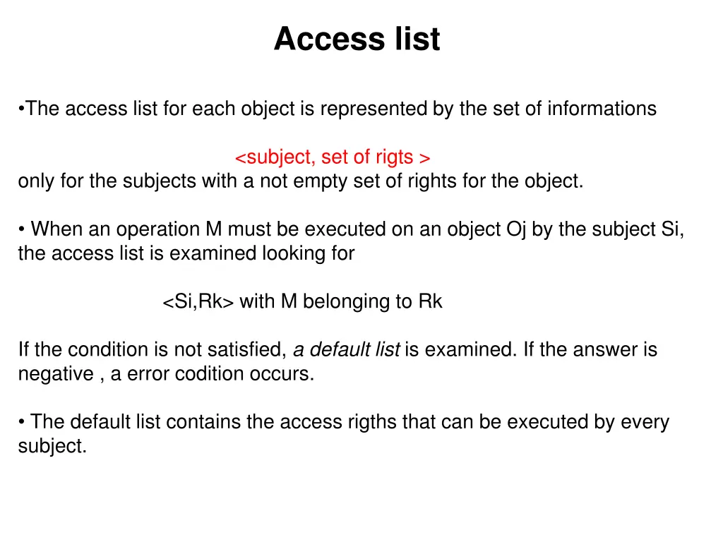 access list