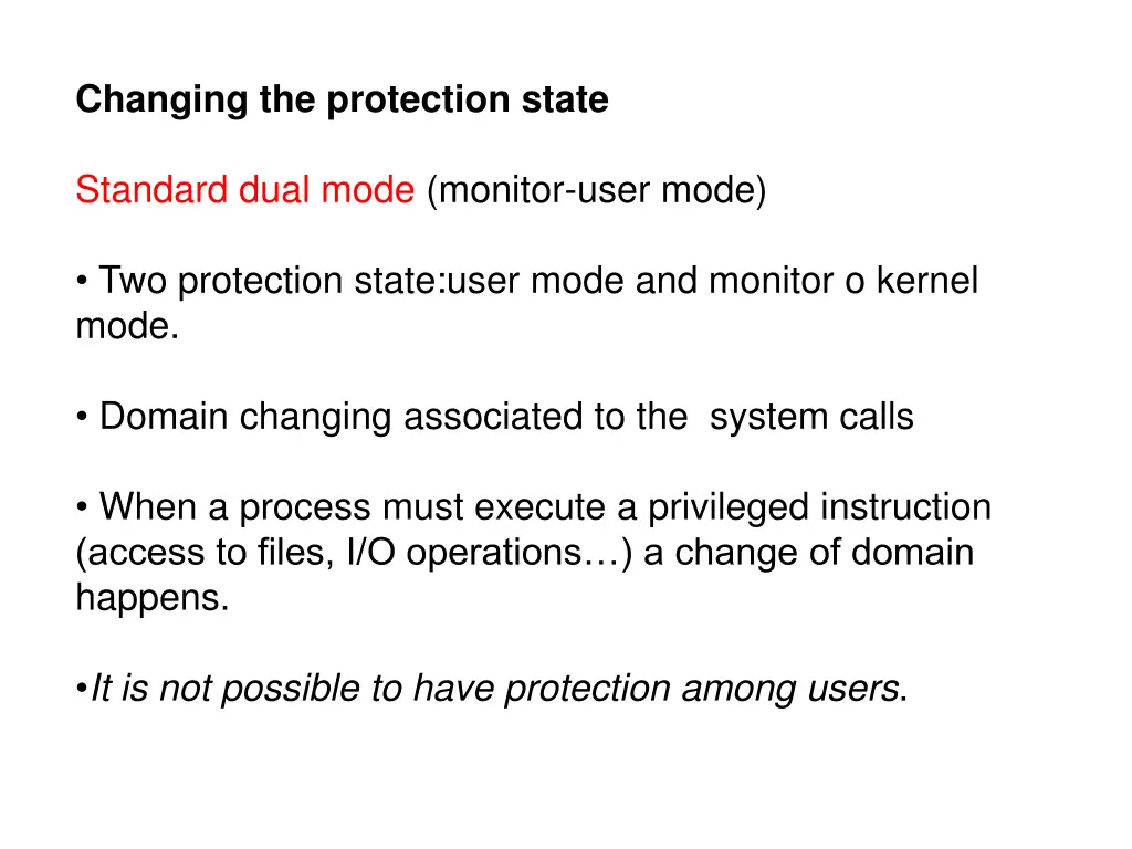 changing the protection state