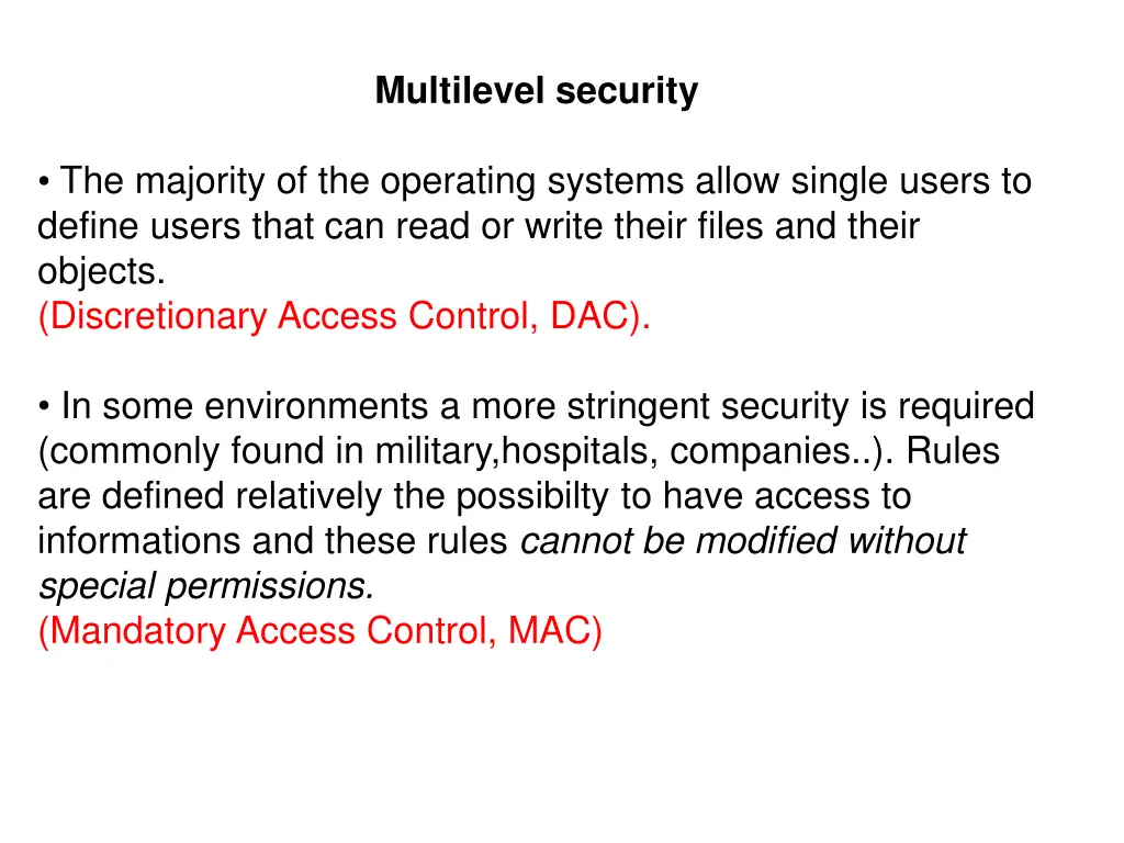 multilevel security