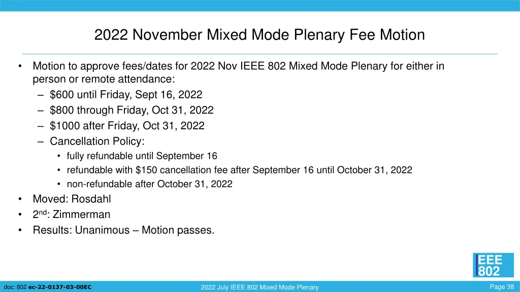 2022 november mixed mode plenary fee motion