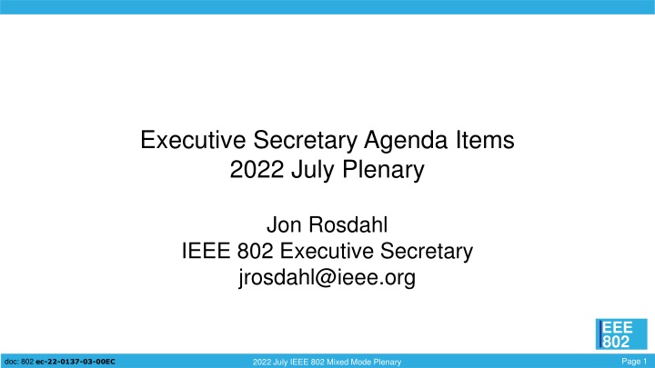 executive secretary agenda items 2022 july plenary