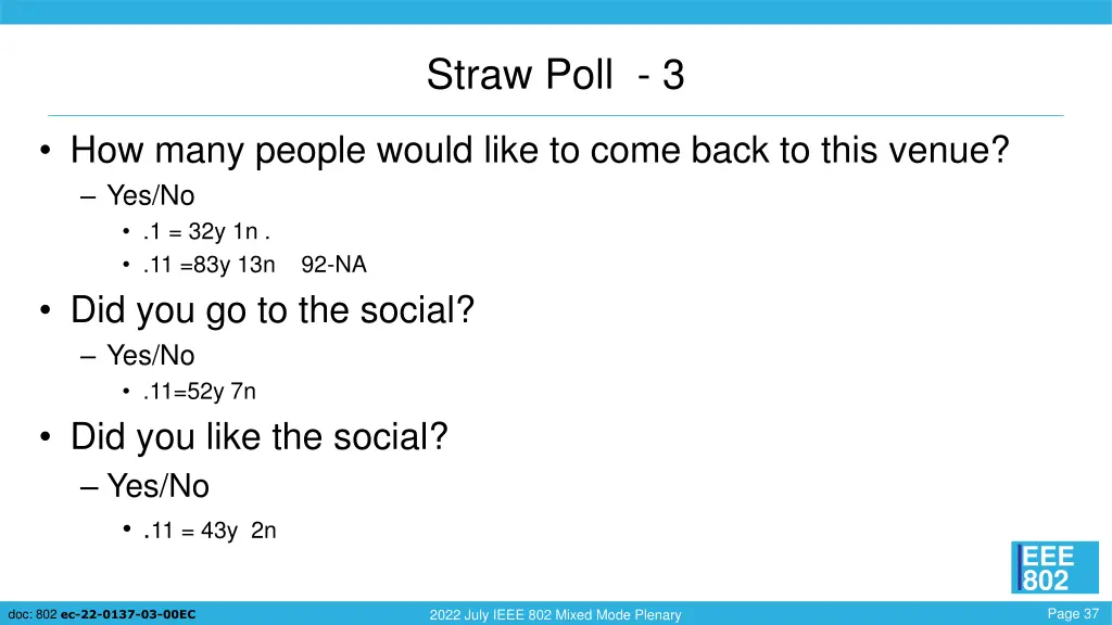 straw poll 3