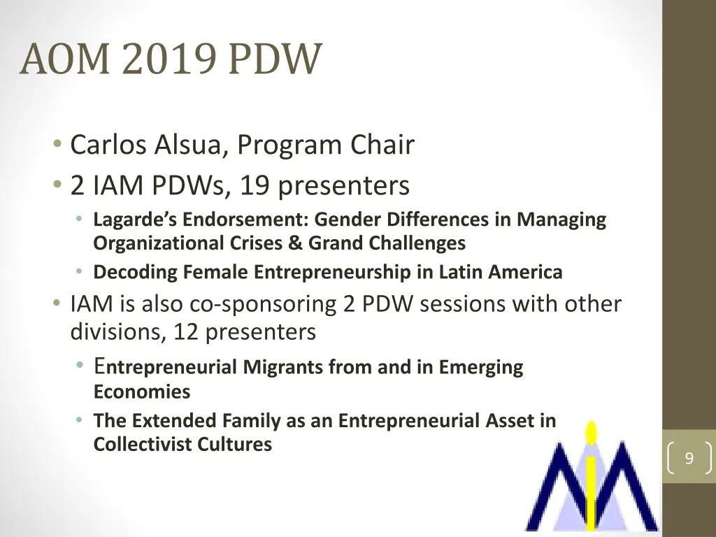 aom 2019 pdw