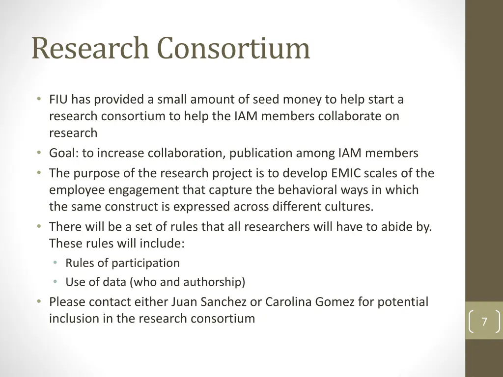 research consortium