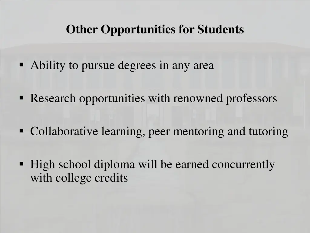 other opportunities for students