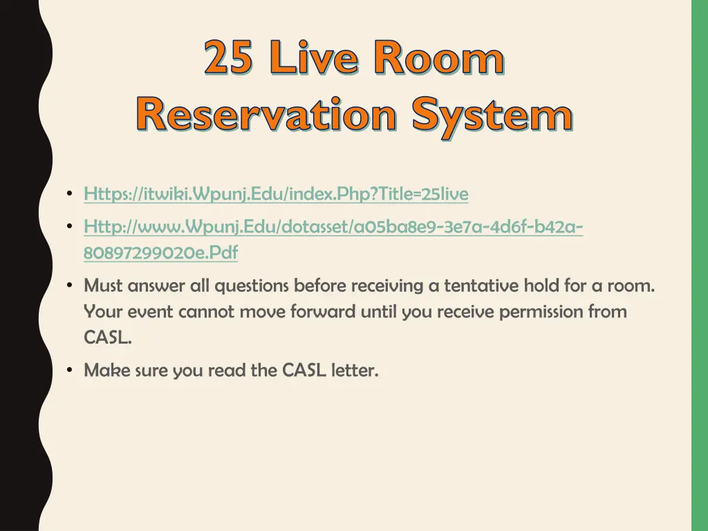 25 live room reservation system