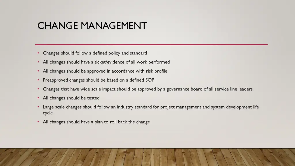 change management