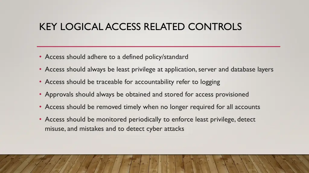 key logical access related controls