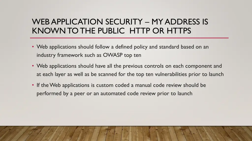 web application security my address is known