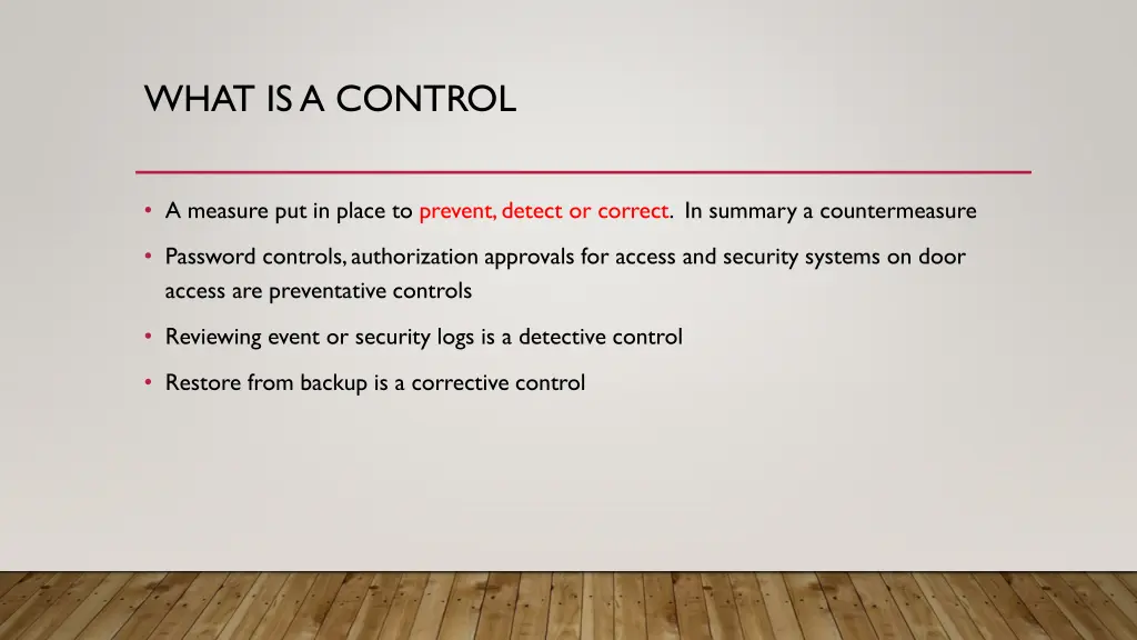 what is a control