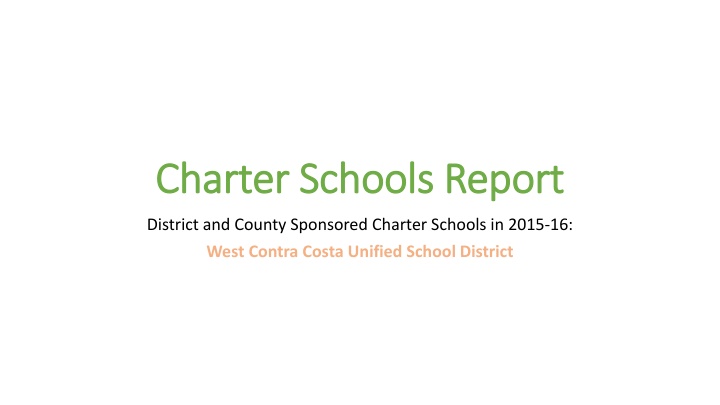 charter schools report charter schools report