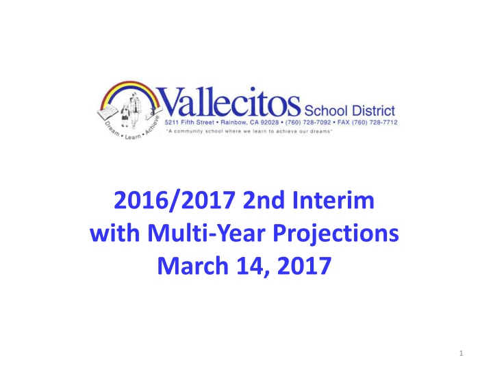 2016 2017 2nd interim with multi year projections