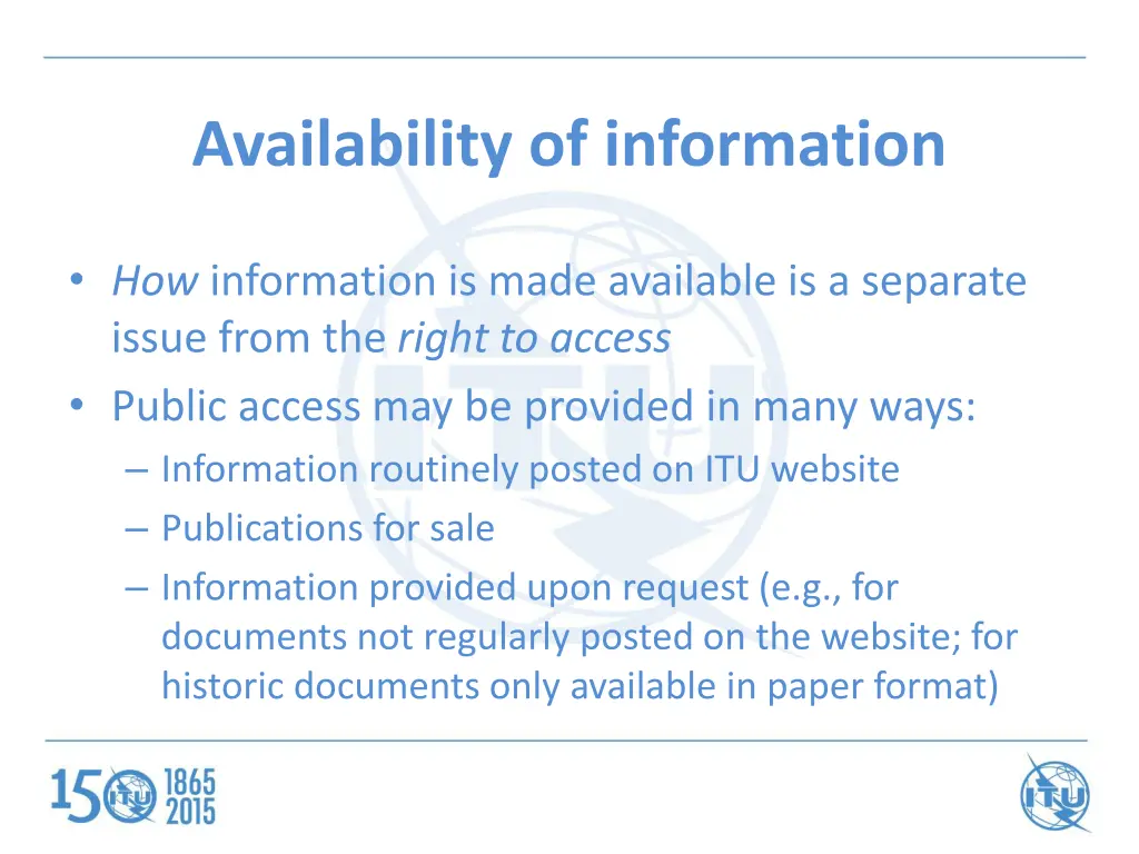 availability of information