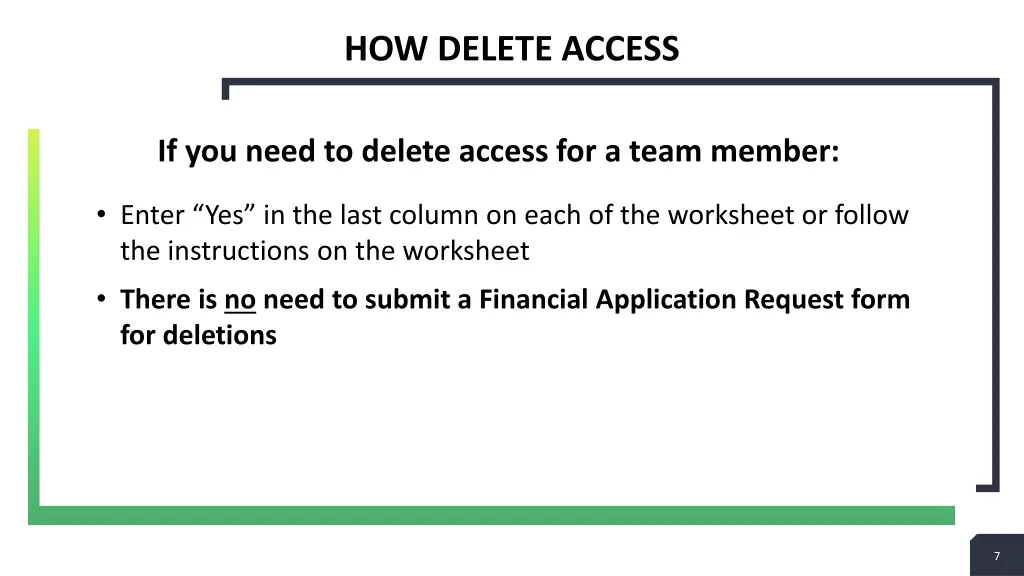 how delete access