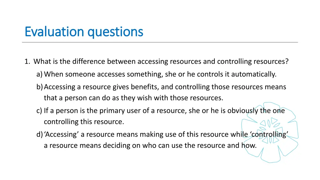 evaluation questions evaluation questions 1