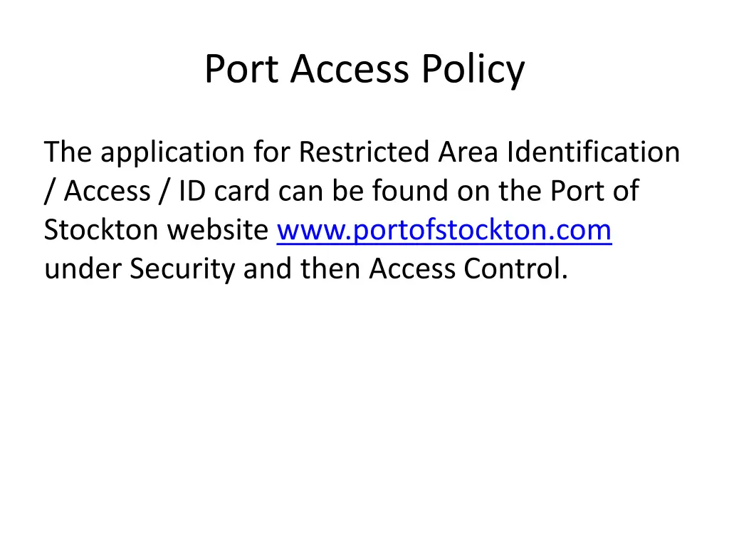 port access policy