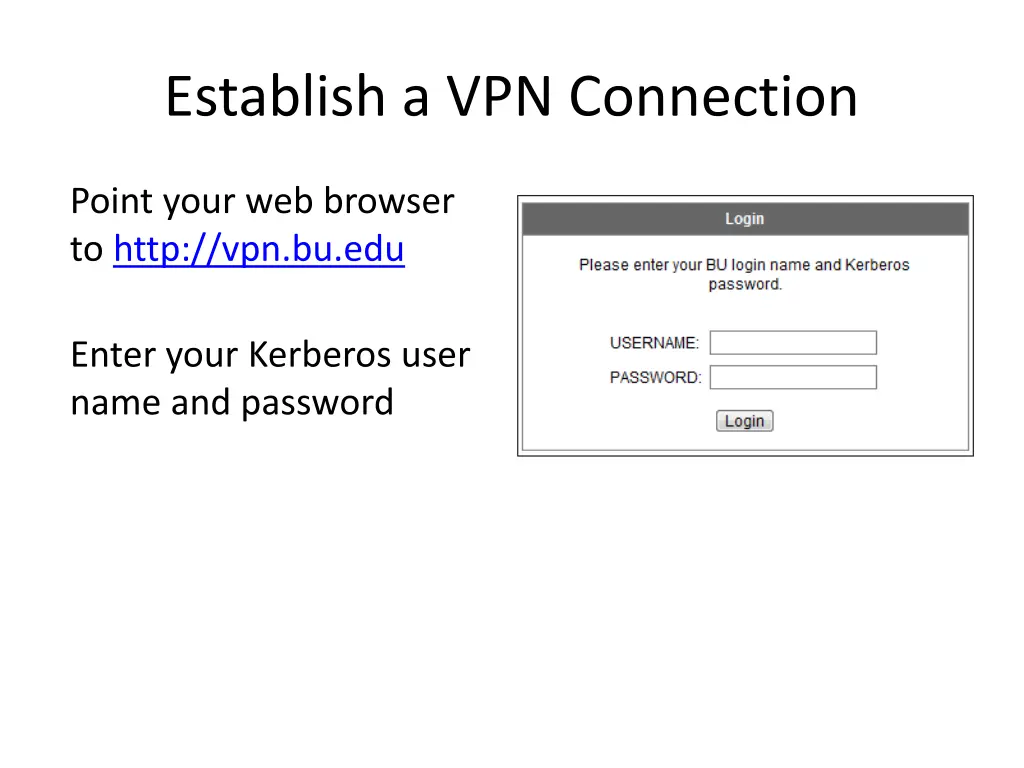 establish a vpn connection