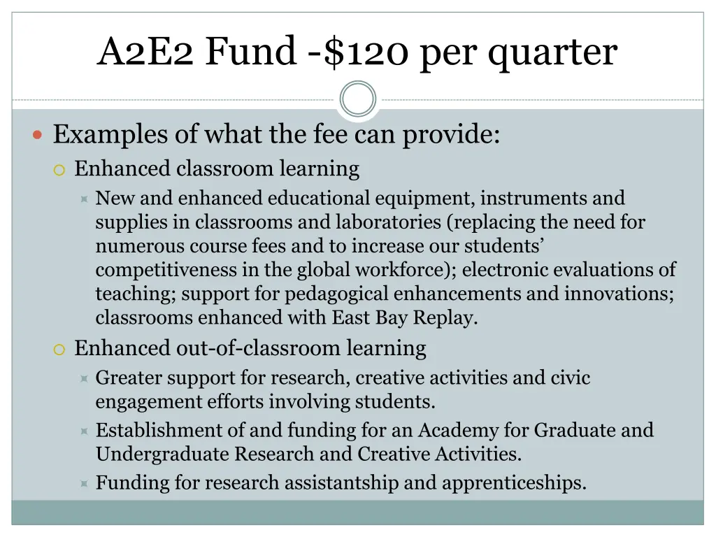 a2e2 fund 120 per quarter 1