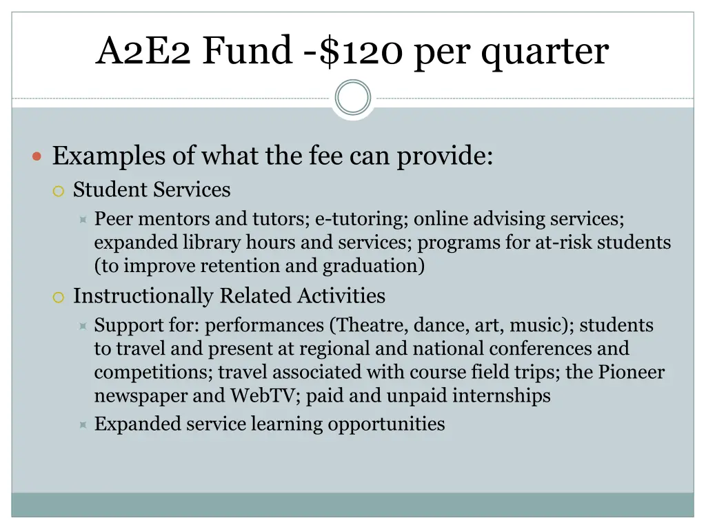 a2e2 fund 120 per quarter