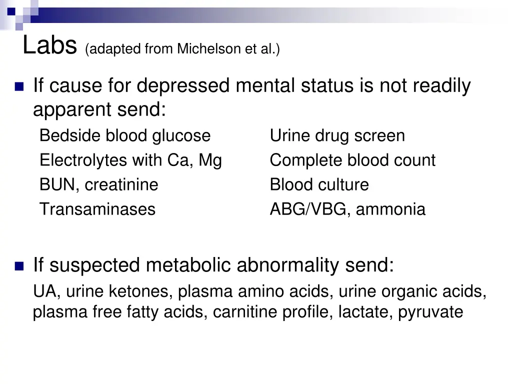 labs adapted from michelson et al