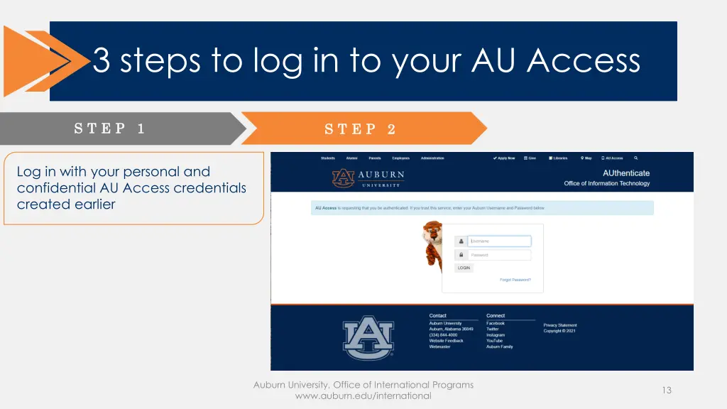 3 steps to log in to your au access 1